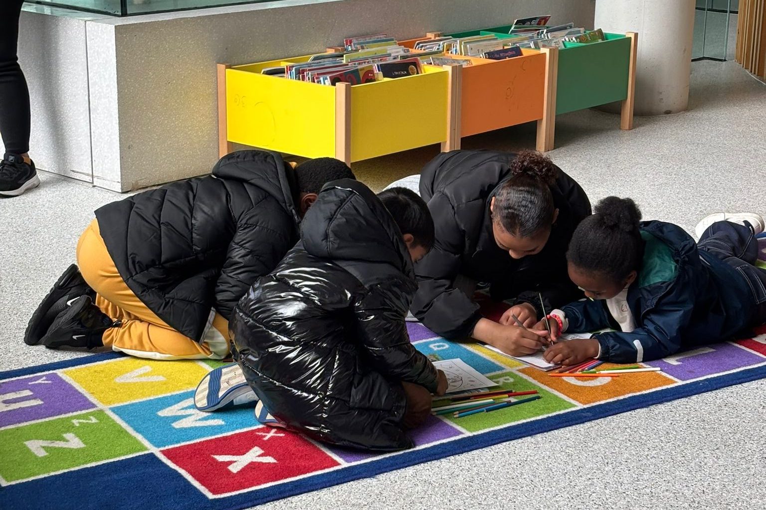 Children having a group task