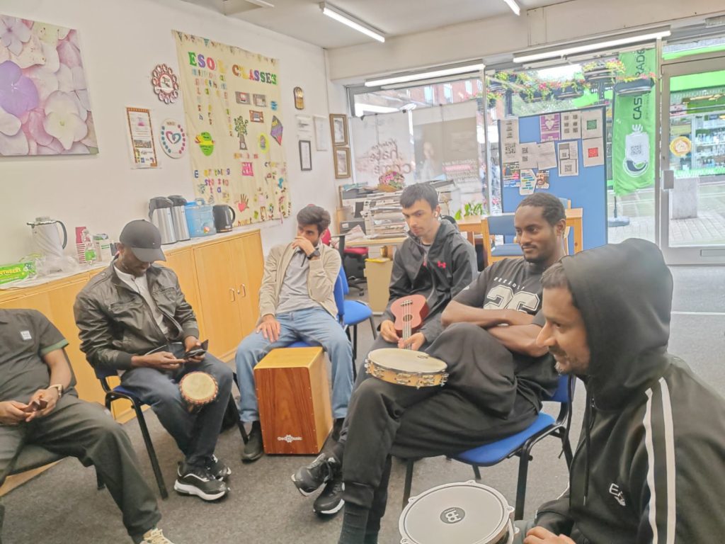 CAS Men’s Space session with asylum seekers and refugees in Rochdale, fostering connection and support