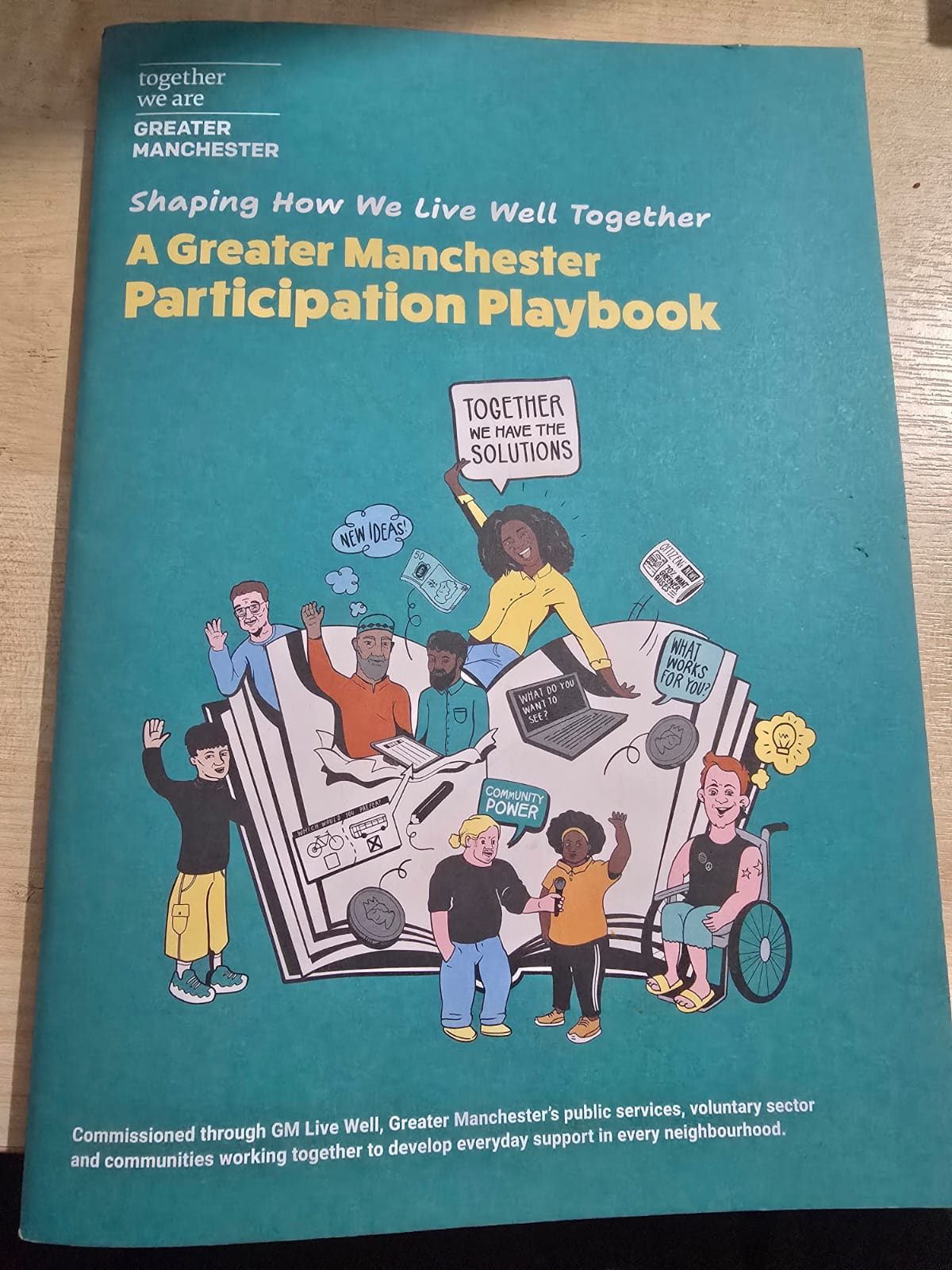 Cover of the GM Participation Playbook at the Greater Manchester launch.