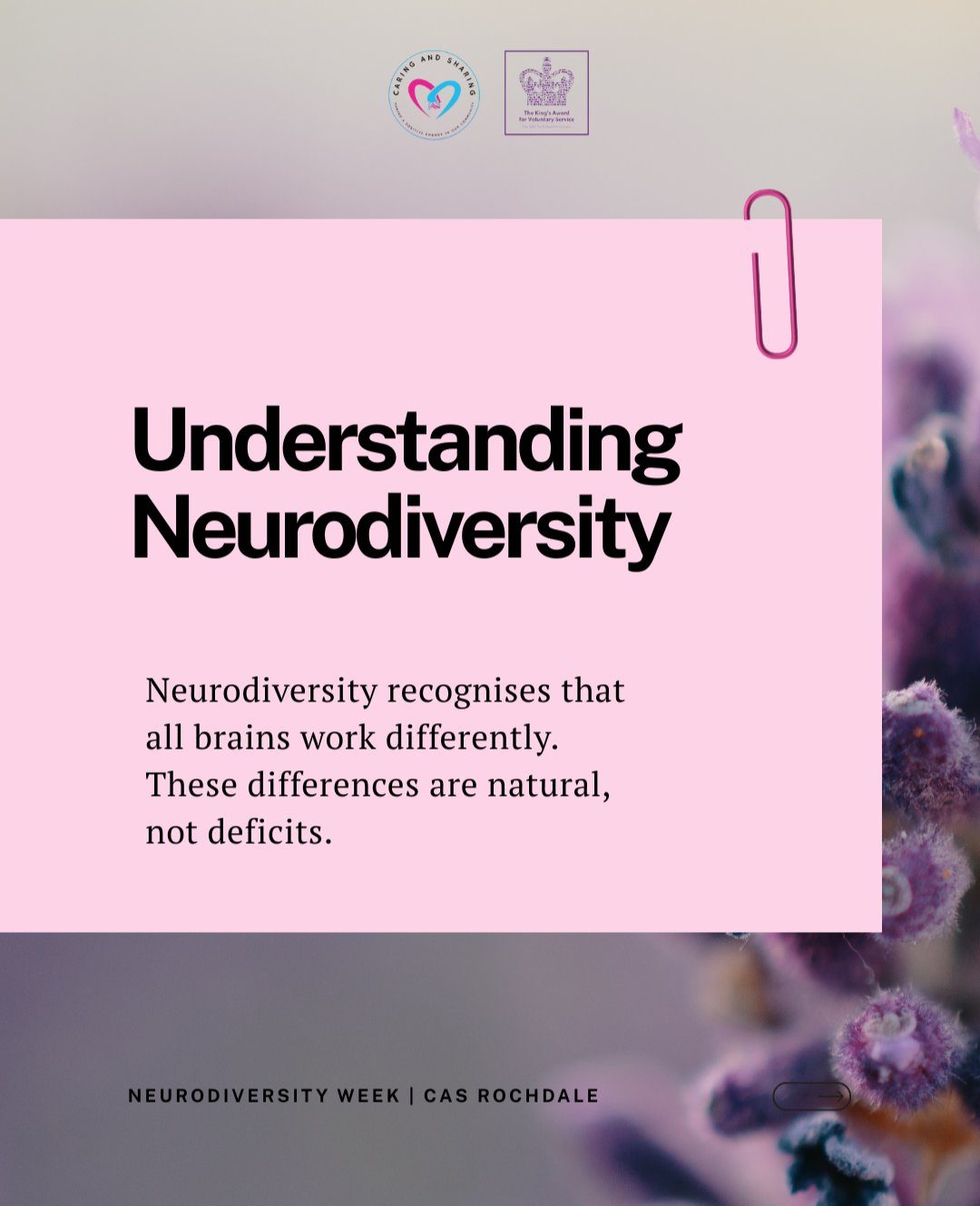 Understanding Neurodiversity campaign by Caring and Sharing Rochdale