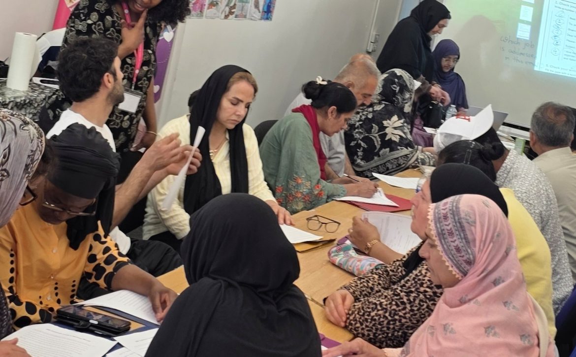 Featured image of ESOL learners taking part in a class at Caring and Sharing Rochdale.