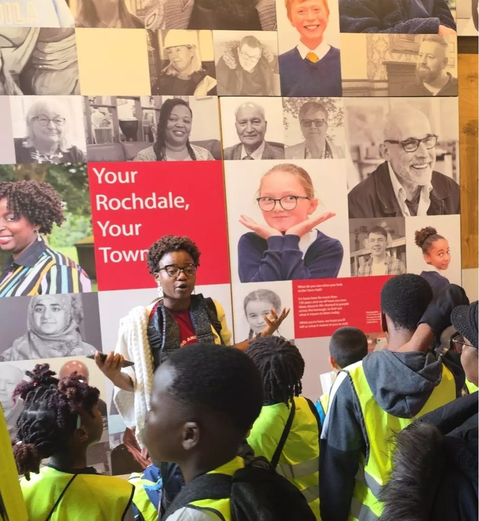 Young people visiting Rochdale Town Hall during the HAF 2026 programme