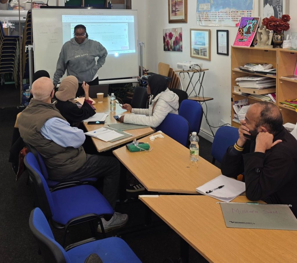 CAS learners taking part in an ICT workshop on online safety.