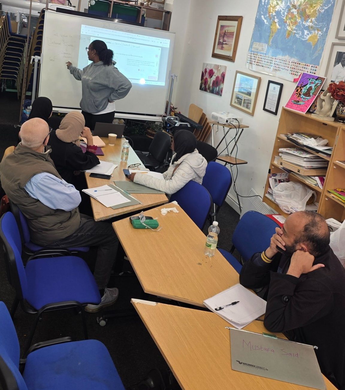 CAS learners taking part in an ICT workshop on online safety.