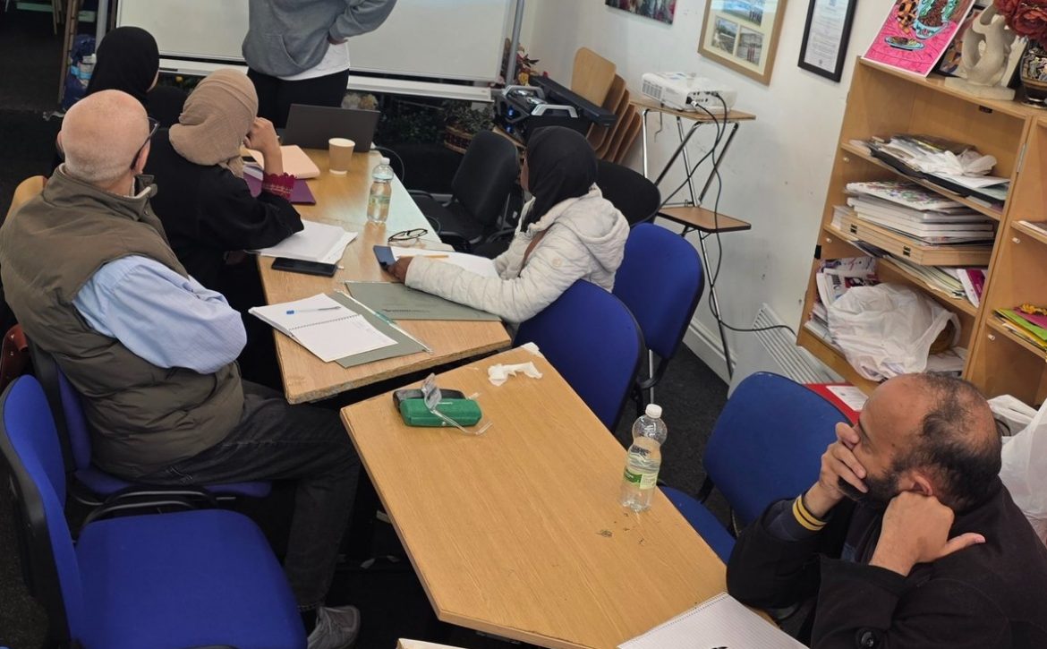 CAS learners taking part in an ICT workshop on online safety.