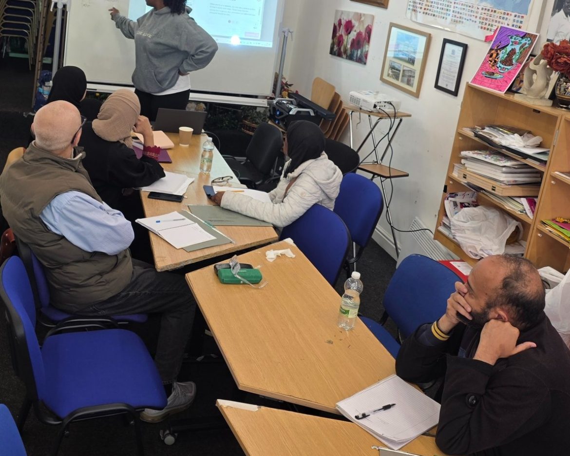 CAS learners taking part in an ICT workshop on online safety.