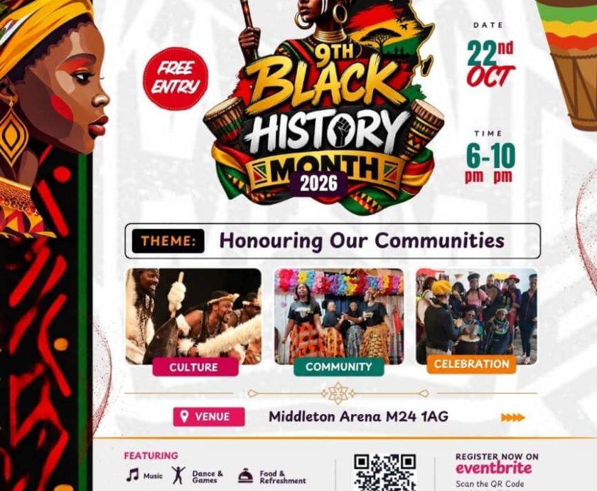 Caring and Sharing Rochdale Black History Month Celebration 2026 flyer