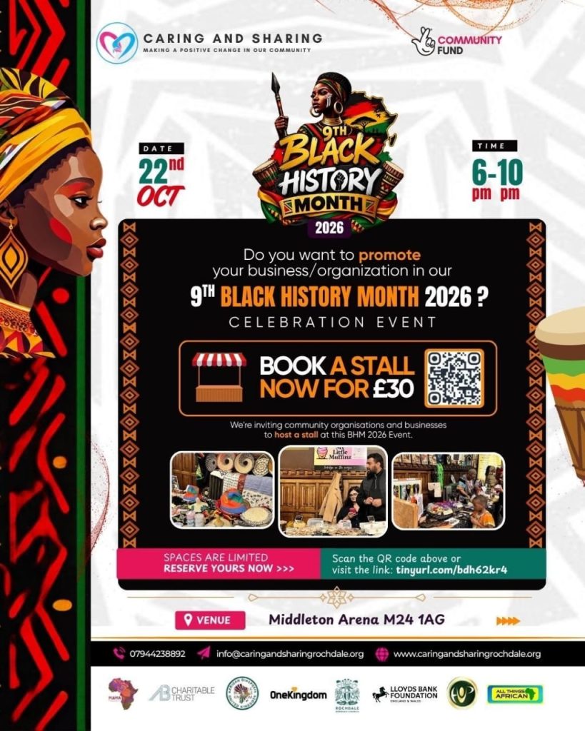 Black History Month stall opportunities in Rochdale